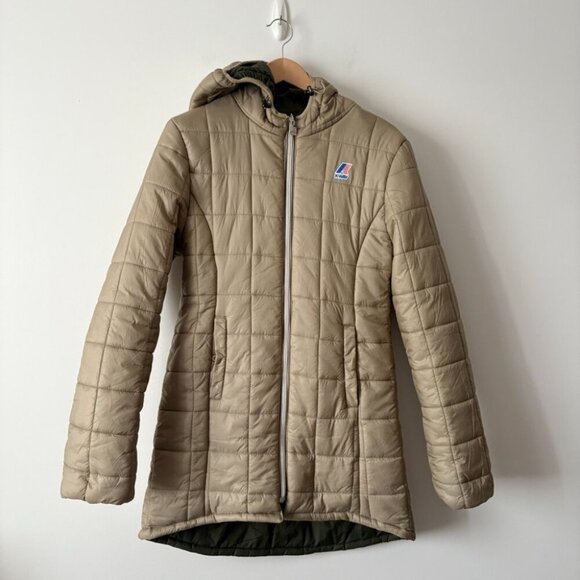 K-Way Denise St Thermo Double Reversible Jacket Olive Green / Oak Size Medium - Picture 5 of 7